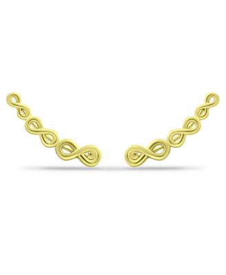 Infinity Ear Crawler Earrings in 18k Gold Over Sterling Silver or Sterling Silver