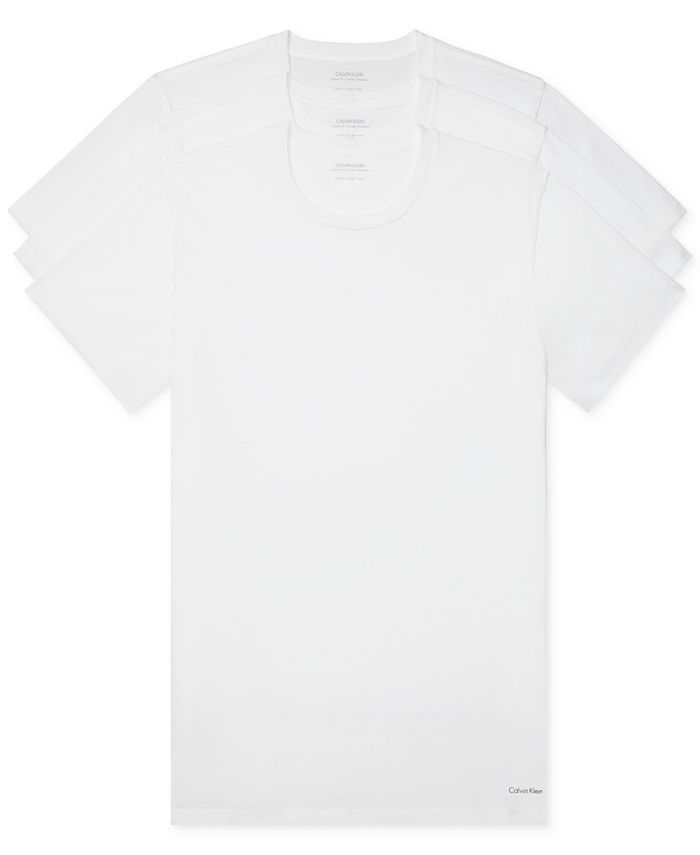 Calvin Klein Men's 3-Pack Cotton Classics Crew Neck Undershirts - Macy's