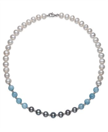 Macy's - Milky Aquamarine 18" Necklace in Sterling Silver