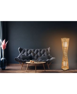 Phuket 51" 2-Light Unique Handcrafted Twist Rattan Floor Lamp