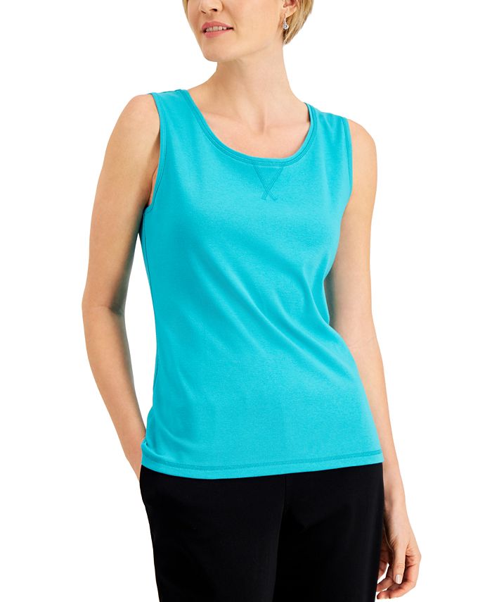 Karen Scott Cotton Top Stitch Tank Top Created for Macy s Macy s