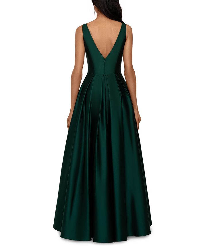 Betsy & Adam Petite High-Low V-Neck Ball Gown - Macy's