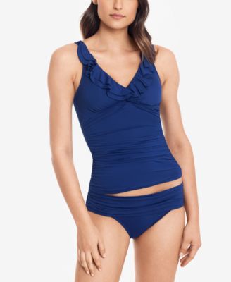 Lauren Ralph Lauren - Beach Club Ruffled Underwire Tankini Top & Hipster Bikini Bottoms