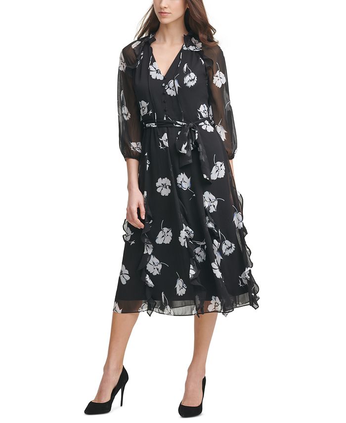 Karl Lagerfeld Paris
 Floral Chiffon Midi Dress