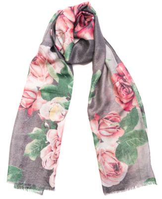 INC International Concepts Floral Shine Wrap Scarf, Created for Macy's ...