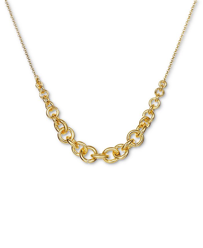 Charter Club Gold-Tone Linked Ring Statement Necklace, 18