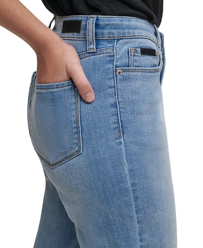 DKNY Jeans Rivington Slim Straight Cropped Raw-Hem Jeans & Reviews ...