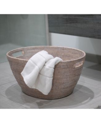 Artifacts Trading Company Rattan Laundry Basket with Cutout Handles
