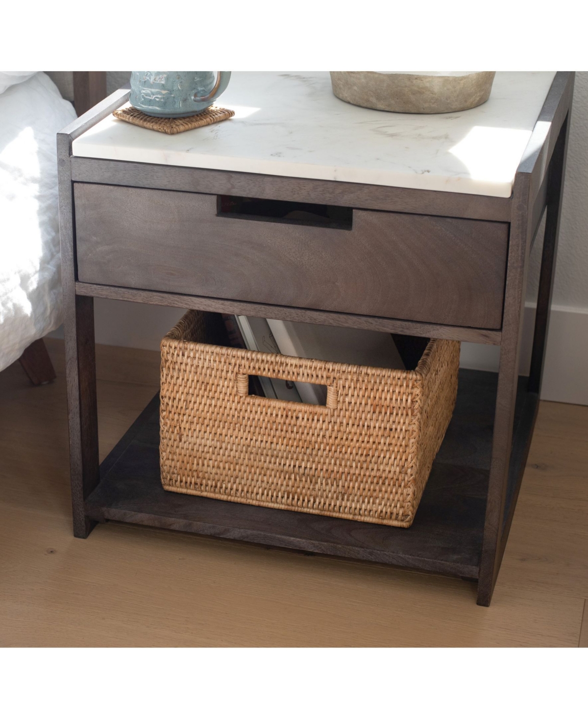 Artifacts Rattan Square Storage Basket With Handles