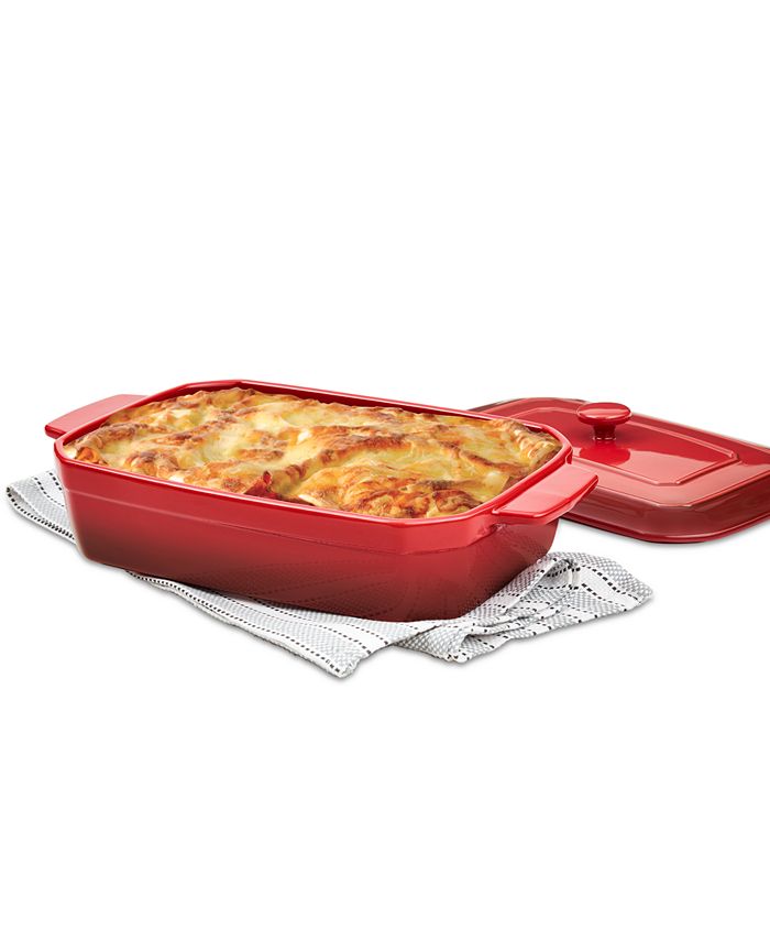 Martha Stewart Collection Stoneware Lasagna Pan with Lid, Created for