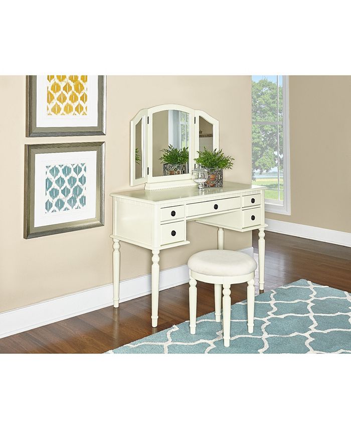 Linon Home Décor Bernice Vanity Set & Reviews - Furniture - Macy's