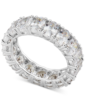 Arabella Cubic Zirconia Oval Eternity Band In Sterling Silver