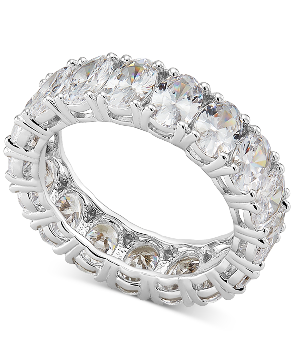 Cubic Zirconia Oval Eternity Band in Sterling Silver - Silver