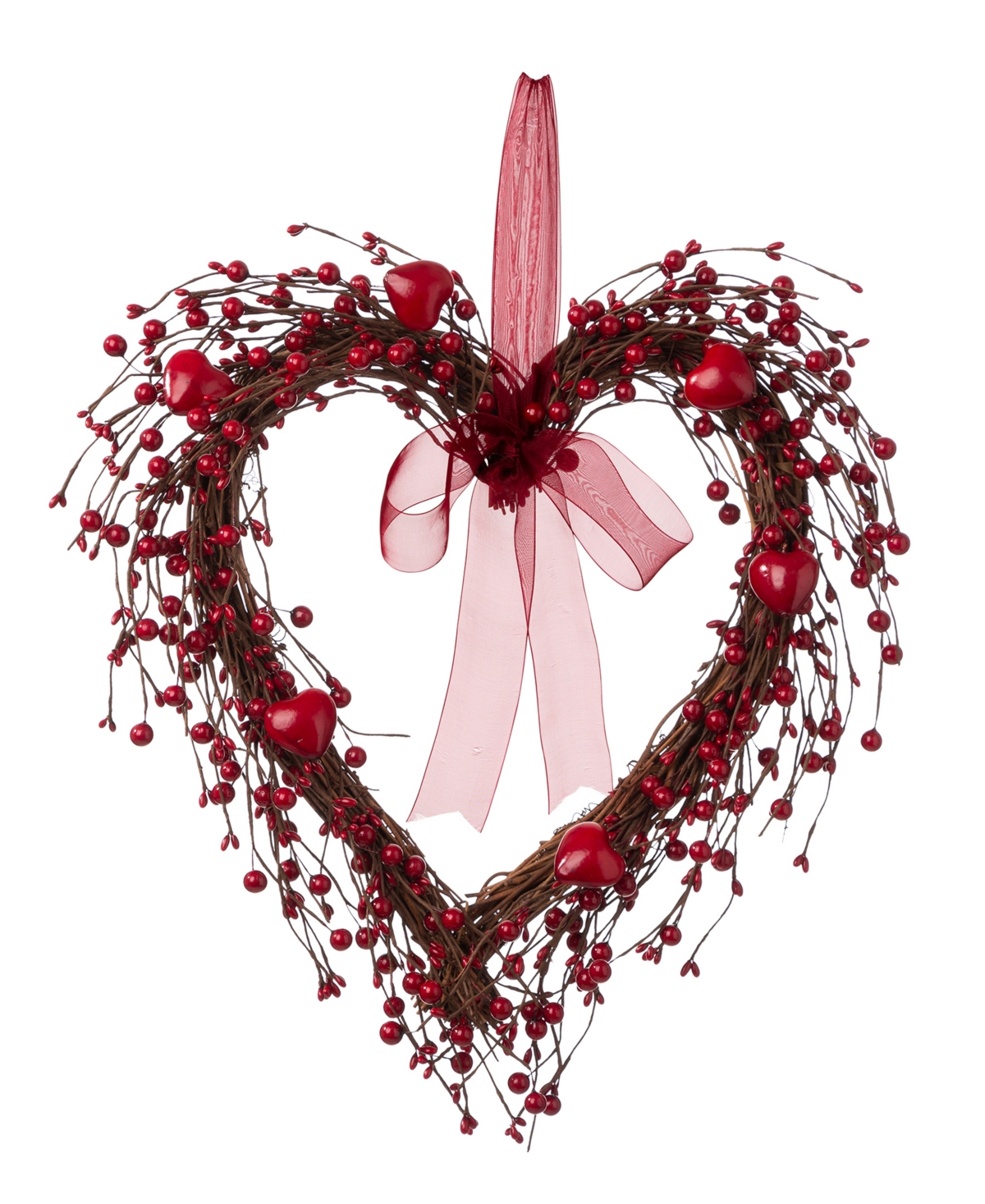 Valentine's Berry Heart Wreath - Red