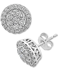 EFFY® Diamond Halo Cluster Stud Earrings (7/8 ct. t.w.) in 14k White Gold