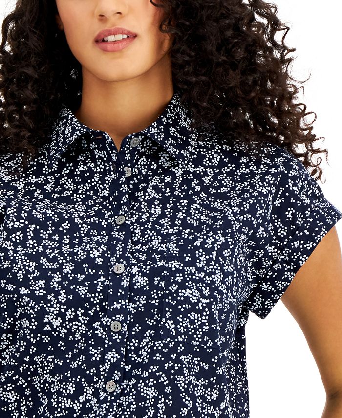 Style & Co Cotton Printed Camp Shirt, Created for Macy's & Reviews ...
