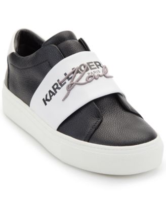 black slip on sports shoes