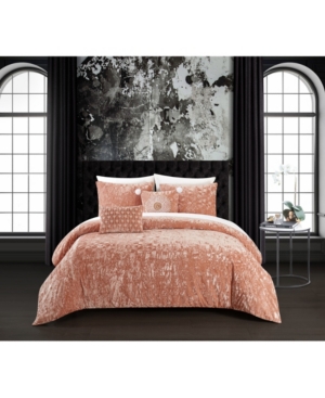 Chic Home Alianna 5 Piece Comforter Set, King In Medium Orange