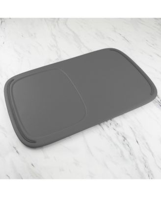Hi-Low Cutting Board, Food Prep Mat for Multiple Ingredients, Large Non-Slip Flexible Cutting Mat with Raised Section