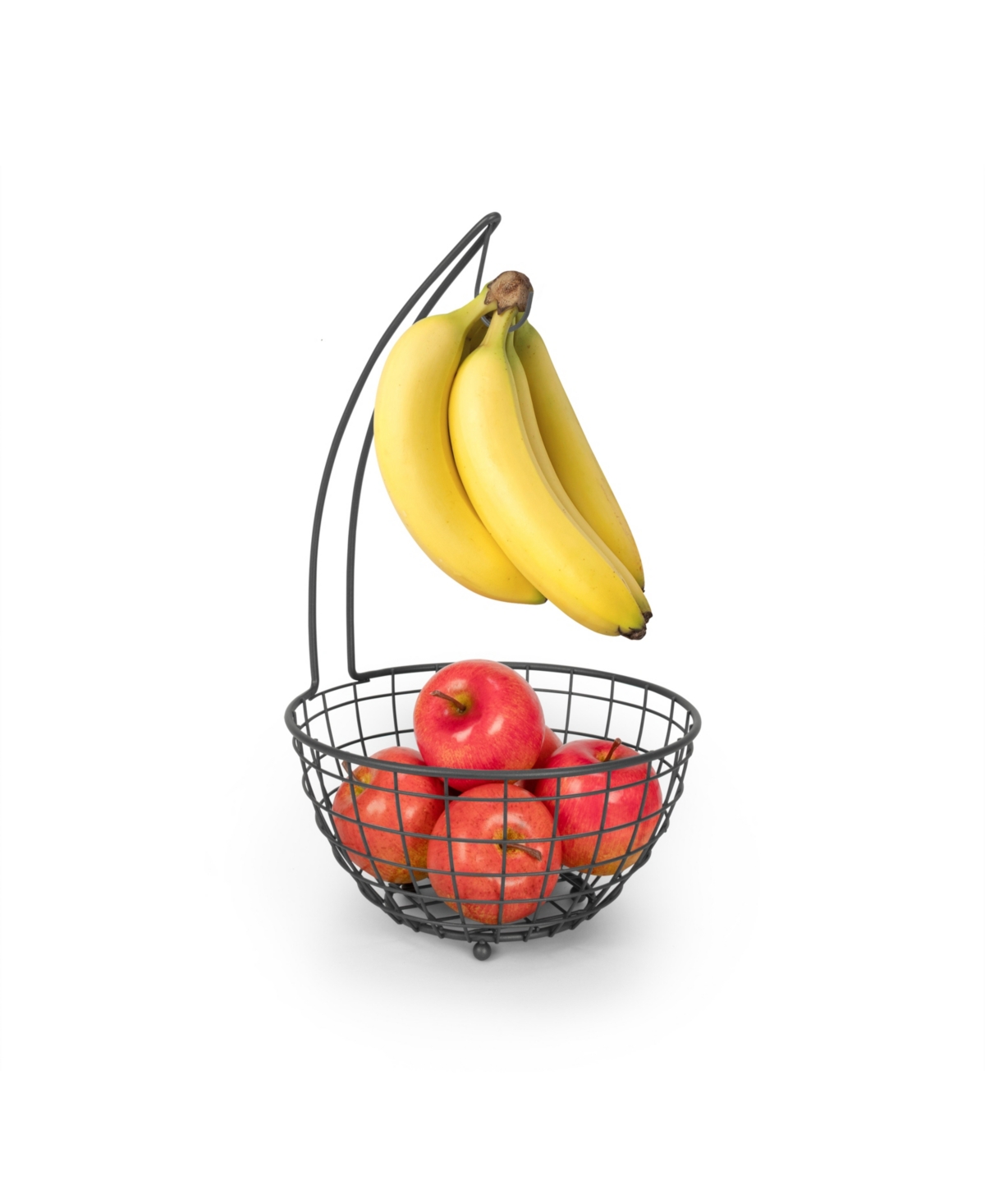 Grid Fruit Tree, Space Saving Fruit Holder with Attached Banana Stand, Open Basket Design to Keep Produce Fresh Longe