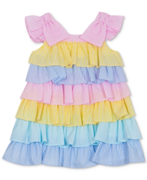 Rare Editions Baby Girls Tiered Colorblocked Dress