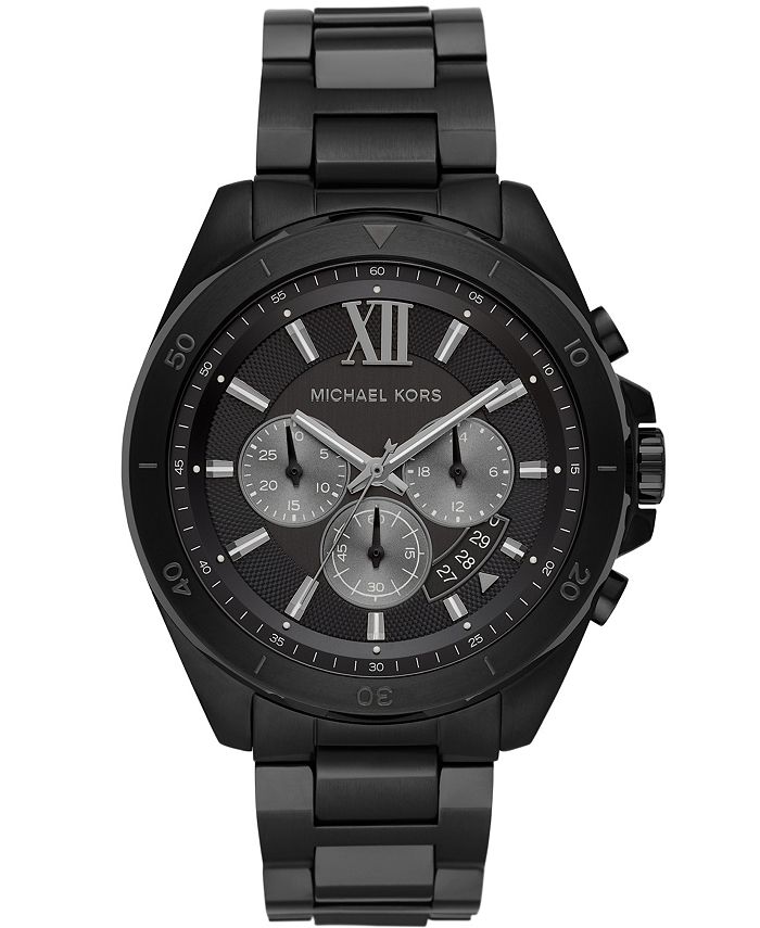 Michael Kors Men\'s Black Watch Chronograph Brecken - Bracelet 45mm Steel Macy\'s Stainless