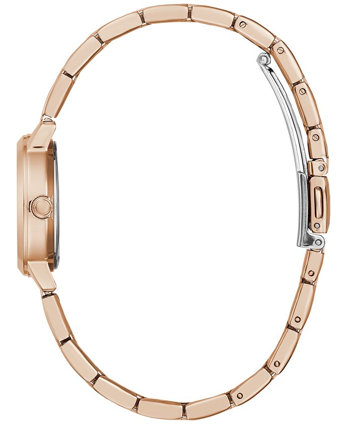 GUESS Women's Diamond-Accent Rose Gold-Tone Stainless Steel Bracelet ...