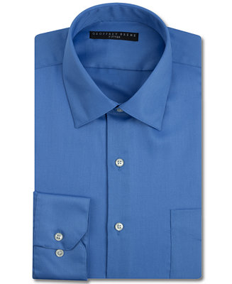 Geoffrey Beene Fitted Sateen Solid Dress Shirt - Macy's