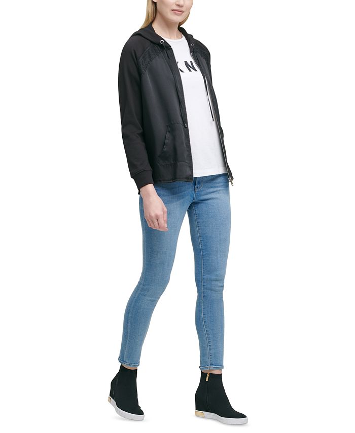 DKNY MixedMedia Hooded Jacket Macy's