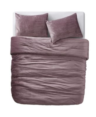 Sadie Crinkle 3 Piece Velvet Comforter Set, King
