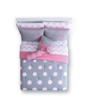 Shop Vcny Home Sophie Polka Dot Bed In A Bag 10 Piece Comforter Set, Full In Pink
