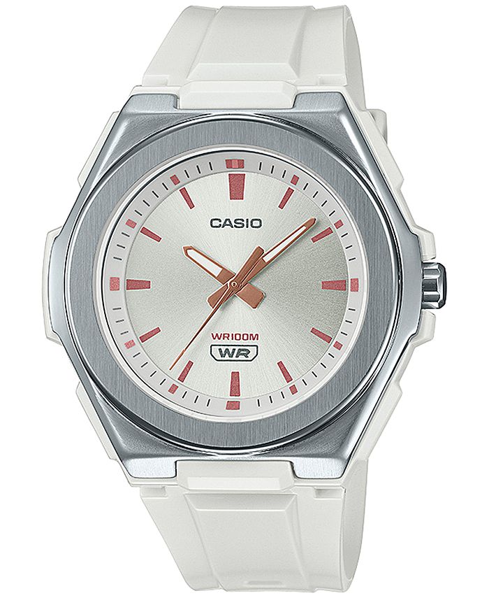 Casio Women's White Resin Strap Watch 42.6mm & Reviews - Macy's