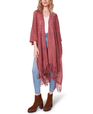 Steve Madden Knit Fringed Ruana
