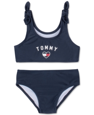 Tommy Hilfiger Baby Girls 2-Pc Logo Heart Swimsuit