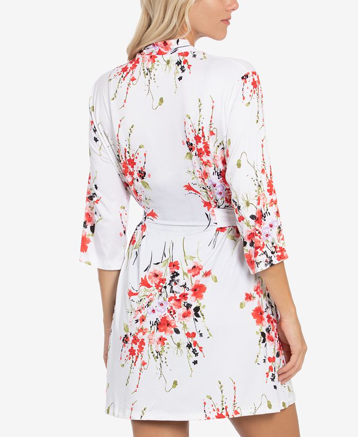 Linea Donatella FloralPrint Chemise Nightgown & Wrap Robe Set Macy's