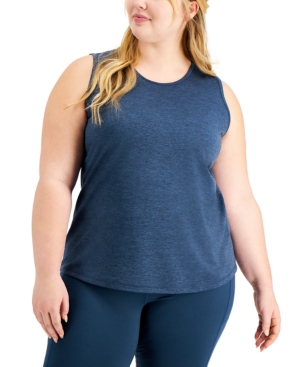 Ideology Plus Size Keyhole-back Tank Top, Created For Macy's In Moonlit Ocean