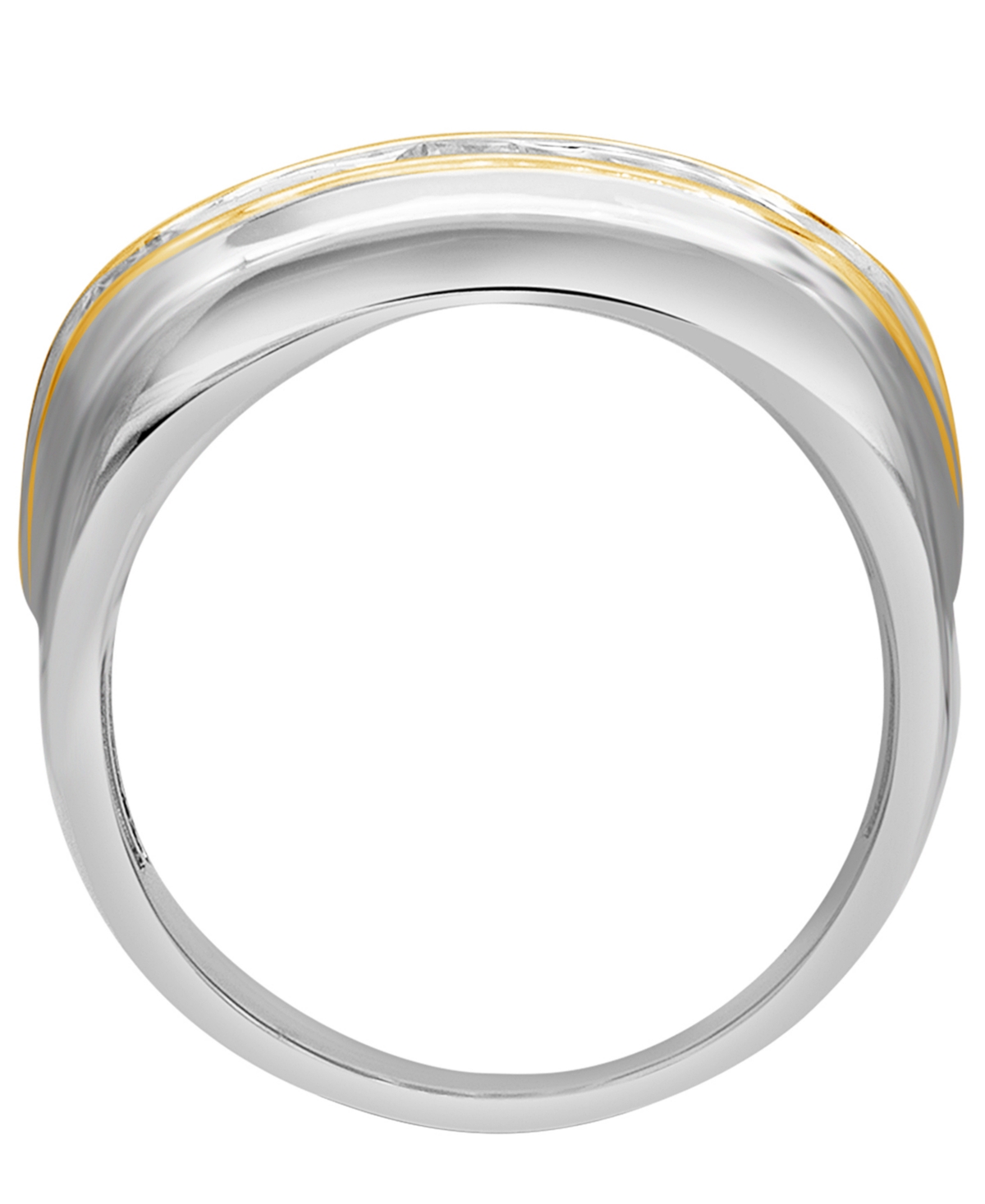 Men's Diamond Two Row Band (3 ct. t.w.) in 10k Gold & White Gold - Two-Tone