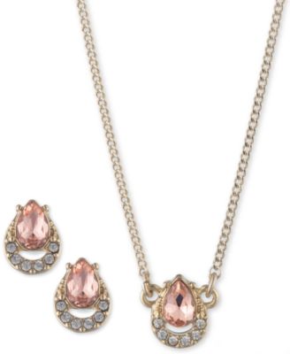 Givenchy - 2-Pc. Set Crystal Earrings & Pendant Necklace, 16" + 3" extender
