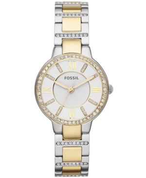 UPC 796483066472 product image for Fossil Women's Virginia Crystal Accent Two-Tone Stainless Steel Bracelet Watch 3 | upcitemdb.com