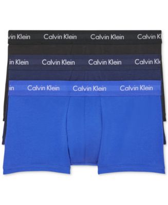 Buy Calvin Klein Black Low Rise Trunks in Cotton Stretch, Set of 3