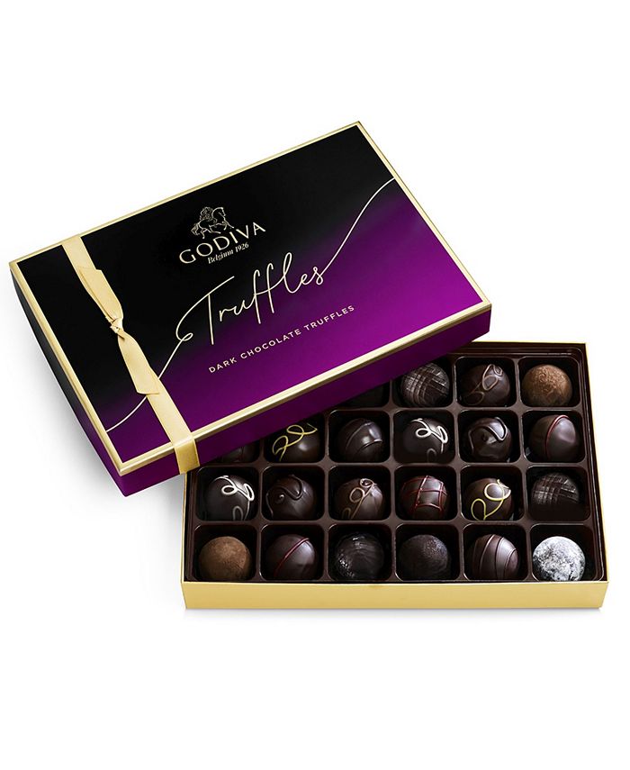 Godiva Dark Truffles Gift Box, 24 Piece Macy's