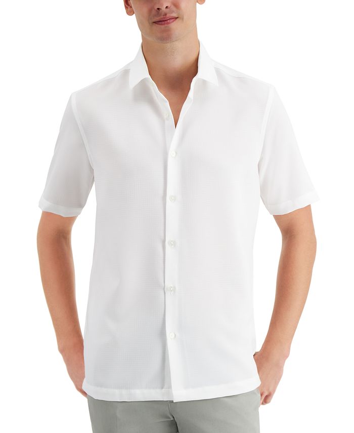 Alfani Men's Solid Short Sleeve Shirt, Created for Macy's - Macy's