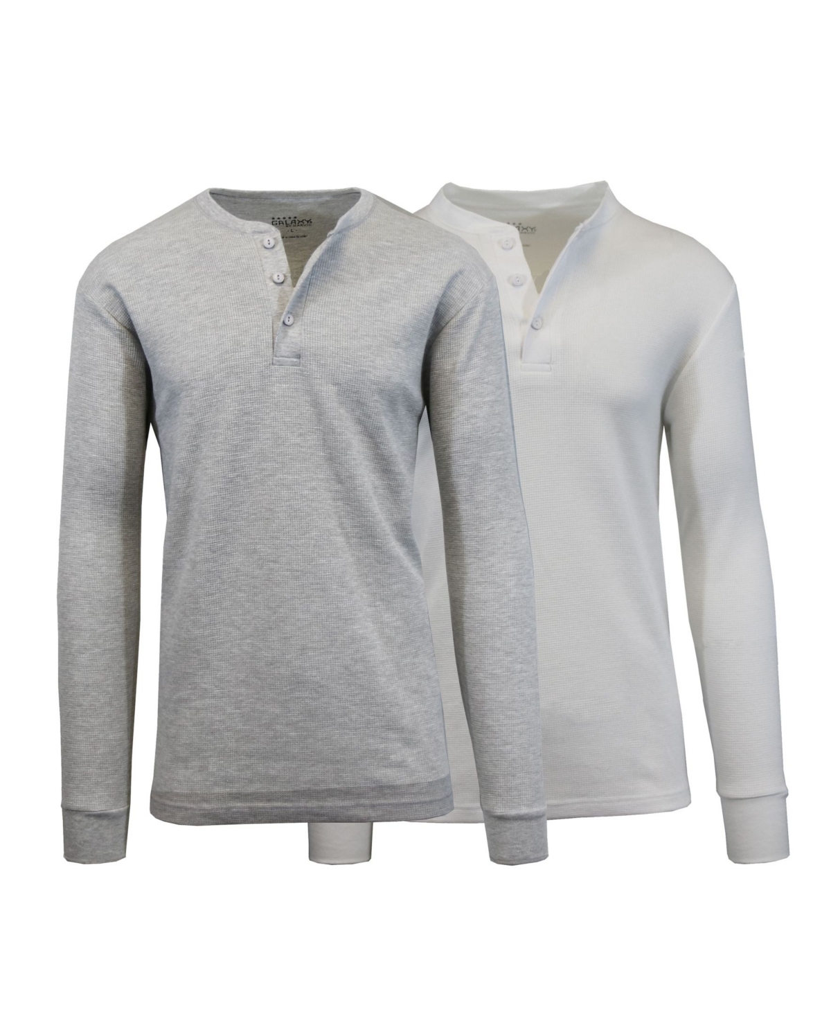 Men's Long Sleeve Thermal Henley Tee, Pack of 2 - Multi12