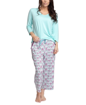 Muk Luks Solid Top & Capri Pants Pajama Set