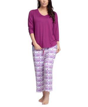 Muk Luks Solid Top & Capri Pants Pajama Set