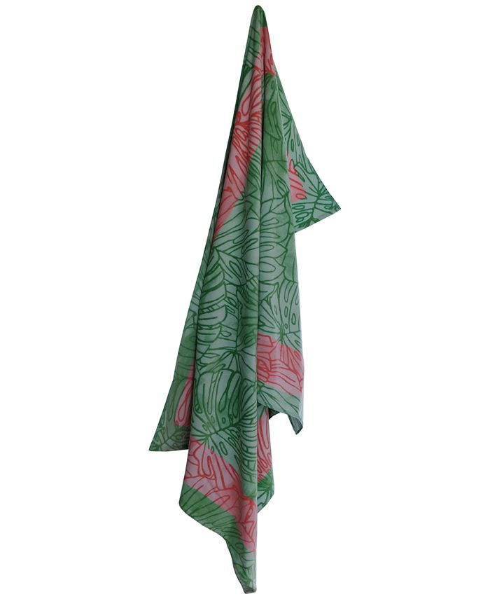 Martha Stewart Collection Tropical Monstera Velour Beach Towel, Created ...