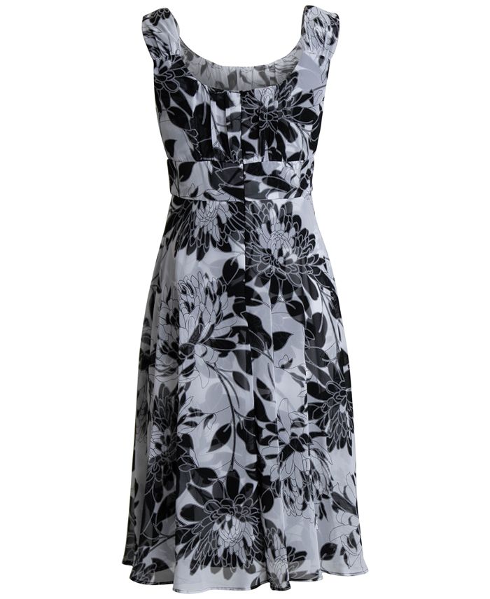 Connected Floral-Print Chiffon Fit & Flare Dress - Macy's