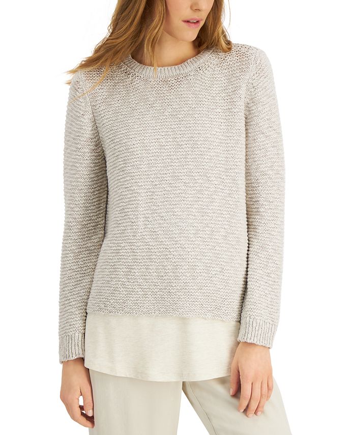 Eileen Fisher Cotton Sweater - Macy's