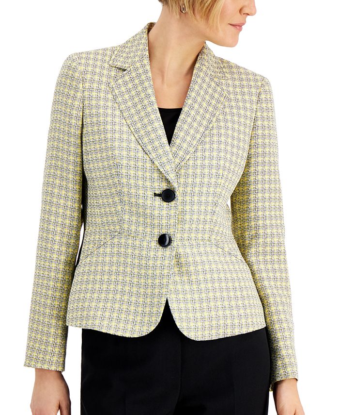 Le Suit Two-Button Plaid Pantsuit & Reviews - Wear to Work - Women - Macy's