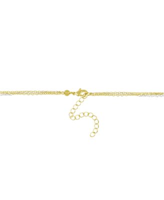 And Now This Triple Row Chain 16+2in Necklace with Disc Drops in Gold Plate or Two Tone Silver Plate